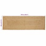 vidaXL Tapis de zone Beige 80 x 250 cm Jute