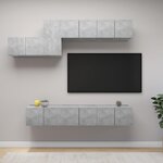 vidaXL Ensemble de meubles TV 7 Pièces Gris béton Bois d'ingénierie