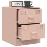 vidaXL Table de chevet rose 34 5x39x44 cm acier
