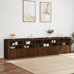 vidaXL Buffet avec lumières LED chêne marron 283x37x67 cm