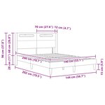 vidaXL Cadre de lit avec bandes LED Gris 140 x 200 cm Simili cuir