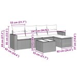 vidaXL Salon de jardin 6 Pièces avec coussins noir résine tressée