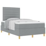 vidaXL Lit à ressorts avec matelas Gris clair 120 x 200 cm tissu