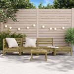 vidaXL Canapé de jardin 4 places bois de pin imprégné