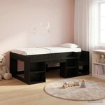 vidaXL Cadre de lit pour enfants avec rangement Chêne noir 80 x 200 cm