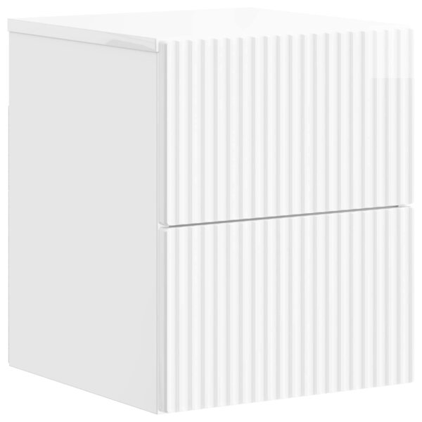 vidaXL Cabinet de chevet mural Blanc brillant 33 x 34 5 x 40 cm