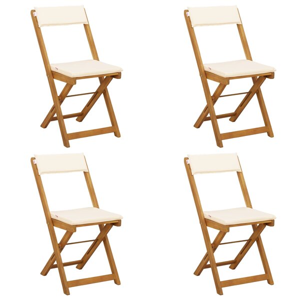vidaXL Chaises de bistrot d'extérieur 4 Pièces Crème blanc