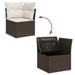 vidaXL Ensemble de Canapé de Jardin 7 Pièces Marron Poly Rattan