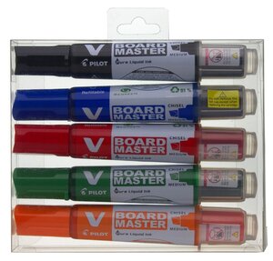 Etui 5 Marqueur Tableau blanc Begreen V-board Master Pointe Moyenne Biseautée Assortis PILOT