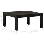 vidaXL Table de salon de jardin Plastique Gris