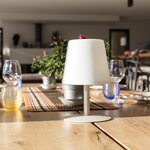 Lampe de table sans fil led standy mini beige acier h25cm