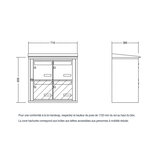 Bloc collectif Leabox  2x2  grade 3  simple face  extérieur  fixation murale  gris poussière ral 7037 finition brillante
