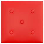 vidaXL Panneaux muraux 12 Pièces Rouge 30x30 cm Similicuir 1 08 m²