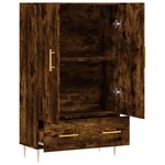 vidaXL Buffet haut chêne fumé 69 5x31x115 cm bois d'ingénierie