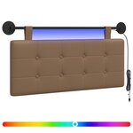 vidaXL Tête de lit suspendue Avec lumière LED Cappuccino Simili cuir