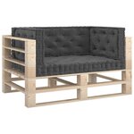 Vidaxl coussins de plancher de palette 4 pièces anthracite coton