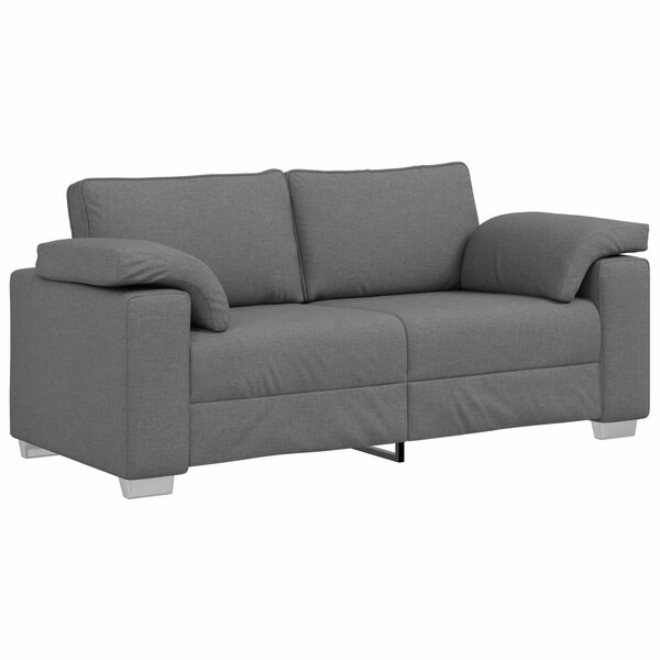 vidaXL Canapé deux places Gris foncé 180 cm tissu