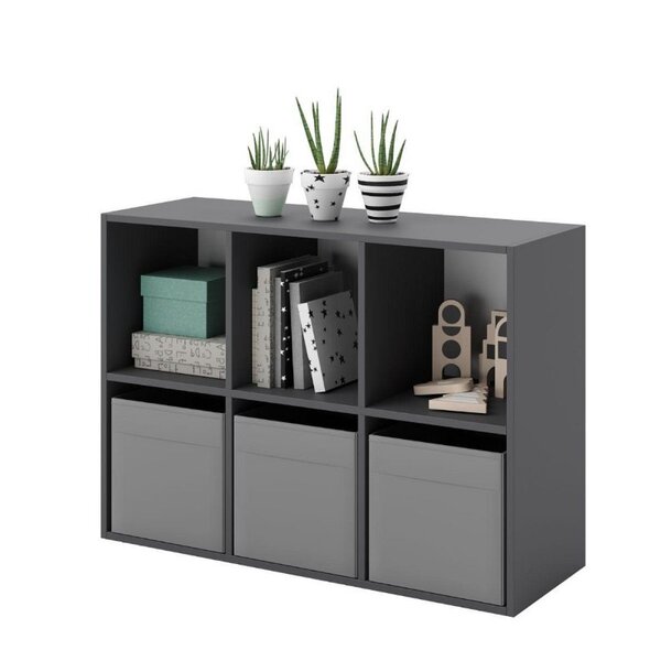Etagère cube Loni 2x3 gris