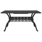vidaXL Ensemble de salle à manger de jardin en aluminium coulé noir de 5 pièces