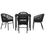vidaXL Ensemble de salle à manger pour jardin 5 Pièces Noir Poly rotin