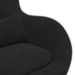 vidaXL Fauteuil œuf Noir 63 x 73 x 90 cm Velours