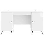 vidaXL Bureau Blanc brillant 142 5 x 50 x 75 cm Bois d'ingénierie