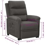 Vidaxl fauteuil inclinable gris foncé tissu