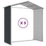 vidaXL Abri de jardin anthracite 191x810x198 cm acier galvanisé