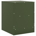 vidaXL Table de chevet vert olive 34 5x39x44 cm acier