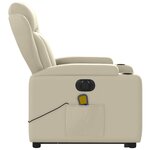 vidaXL Fauteuil inclinable de massage électrique crème similicuir