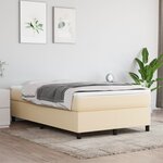 vidaXL Sommier à lattes de lit avec matelas crème 120x190 cm tissu