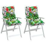 vidaXL Coussins de chaise à dossier bas lot de 2 multicolore