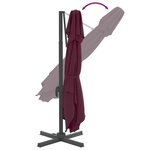 vidaXL Parasol cantilever à double toit Bordeaux Rouge 300x300 cm