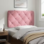 vidaXL Coussin de tête de lit rose 90 cm velours