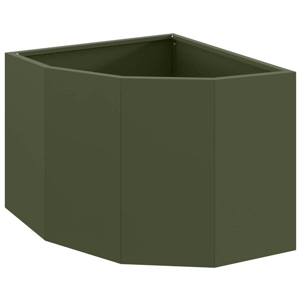 vidaXL Jardinière d'Angle Vert olive 45 x 45 x 35 cm Acier