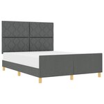 vidaXL Cadre de lit avec tête de lit Gris foncé 160 x 200 cm tissu