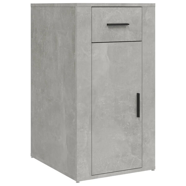 Armoire de bureau moderne grise béton 40 x 49 x 75 cm avec tiroir rangement pratique en bois d'ingénierie gris 02_0048291