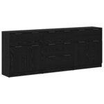 vidaXL Buffet 3 Pièces Chêne noir 60 x 30 x 70 cm Bois d'ingénierie