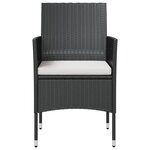 vidaXL Salon de jardin 8 Pièces avec coussins Résine tressée Noir