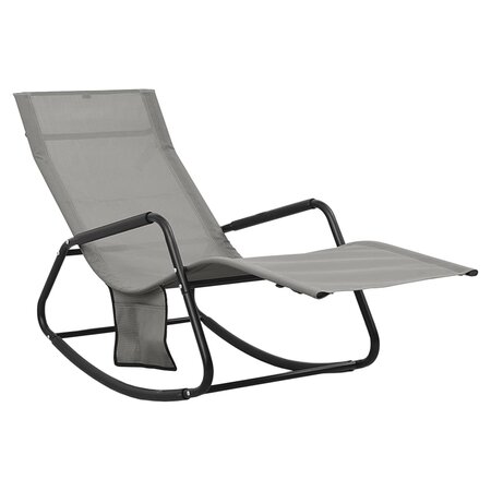 vidaXL Chaise longue acier et textilène gris
