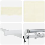 vidaXL Auvent Rétractable Crème et Blanc