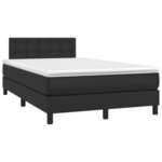 vidaXL Sommier à lattes de lit avec matelas noir 120x190 cm similicuir
