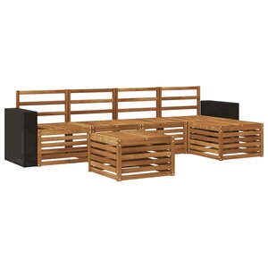 vidaXL Ensemble de canapés d'extérieur 6 Pièces Naturel