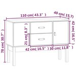 vidaXL Buffet Noir 110x40x78 cm Bois massif de pin