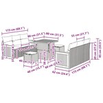 vidaXL Ensemble de canapé de jardin 9 Pièces Beige  Crème 80 x 80 x 71 cm
