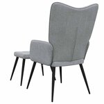 vidaXL Chaise de relaxation avec tabouret Gris clair Tissu