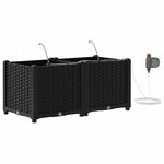 vidaXL Cache-pot de jardin 2 Pièces Noir Acier