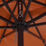 Parasol de jardin carré vidaXL avec lumières LED 295x245 cm Terracotta
