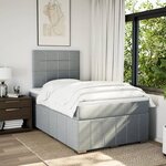 vidaXL Sommier à lattes de lit et matelas gris clair 120x190 cm tissu