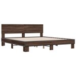 vidaXL Cadre de lit sans matelas chêne marron 200x200 cm